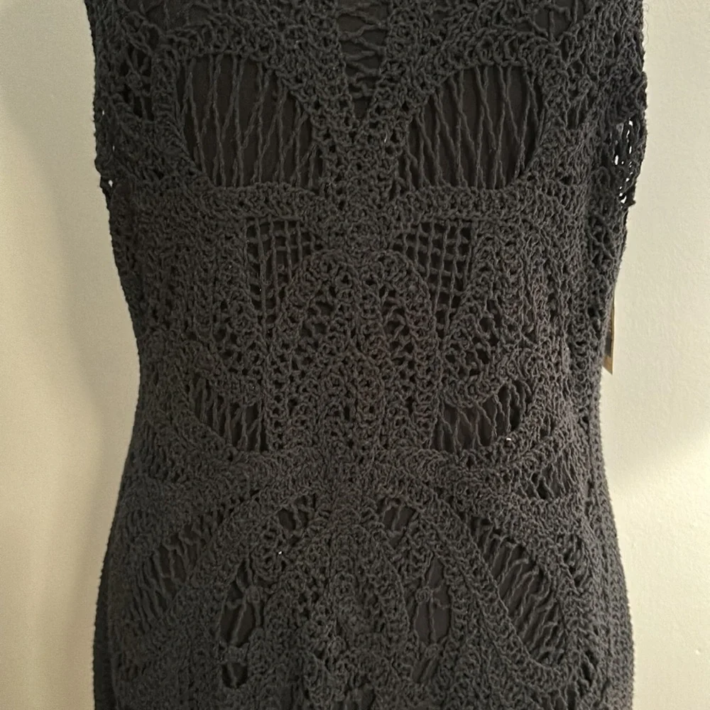 NWT Black Crochet mini dress - Picture 2 of 6